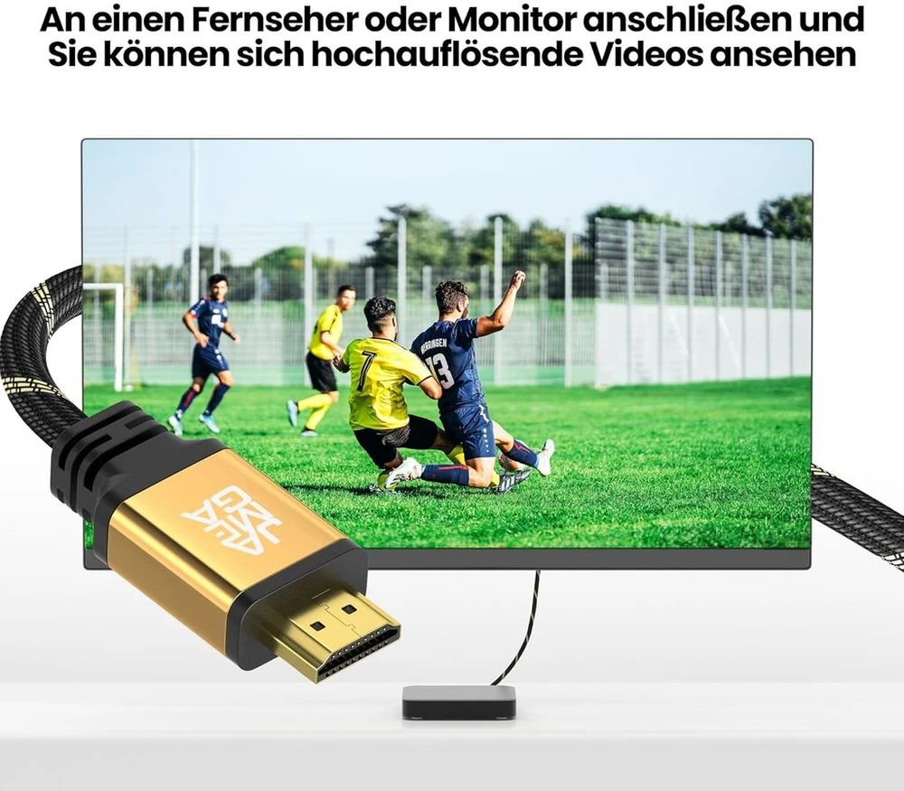 Jamega - 10 m Hdmi kabelis 4k 60hz 2.0 - didelės spartos su Ethernet Cec Arc kabeliu Hdr 3d 18gbps 2160p U-hd Ultra Hdtv, suderinamas su Ps5/ps4/ps3, Blu-ray, XBOX Series S, garso juosta, Tv - paauksuotas
