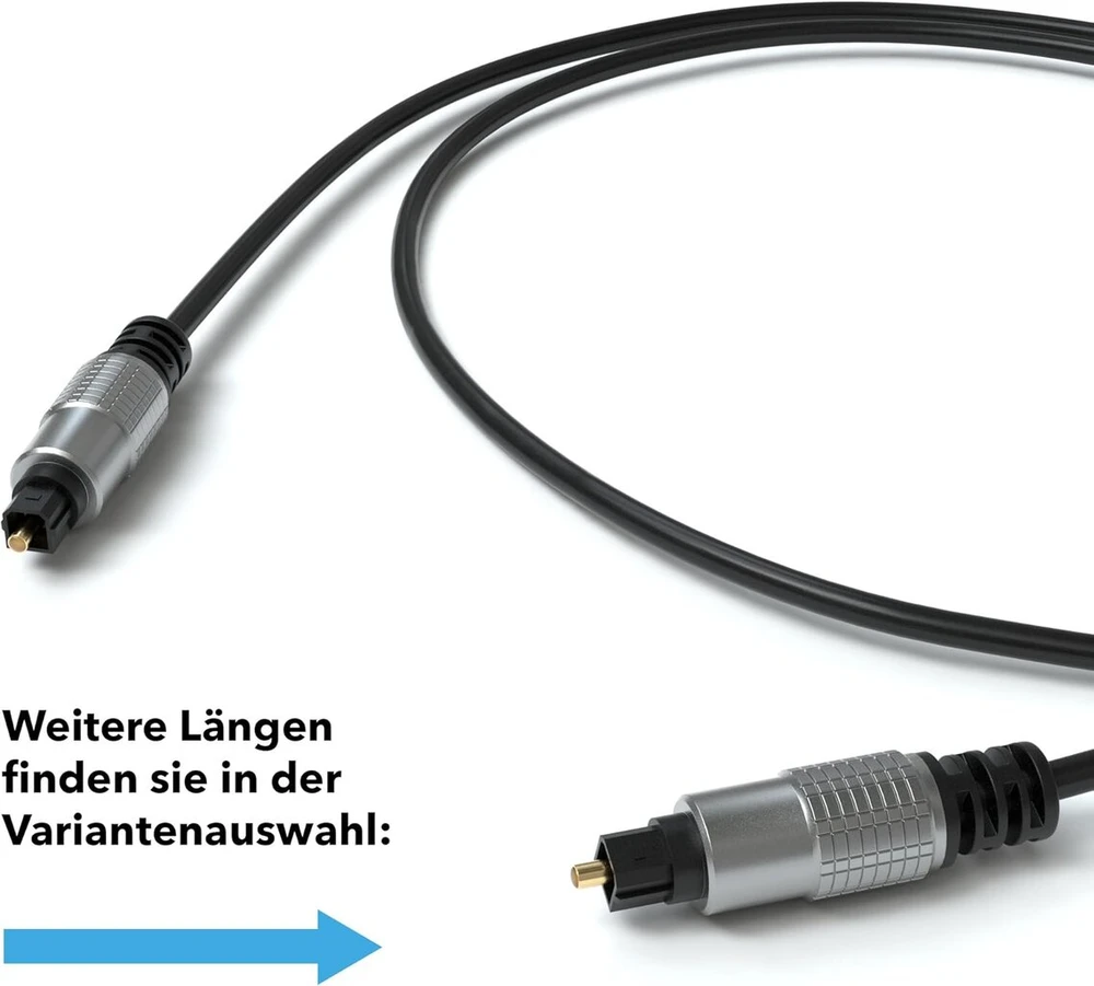 Jamega - 2 m optinis toslink kabelis | skaitmeninis optinis audio kabelis šviesolaidinis kabelis dts spdif digital suderinamas su soundbar, stereo, namų kinu, ps5, ps4, XBOX ir daugeliu kitu