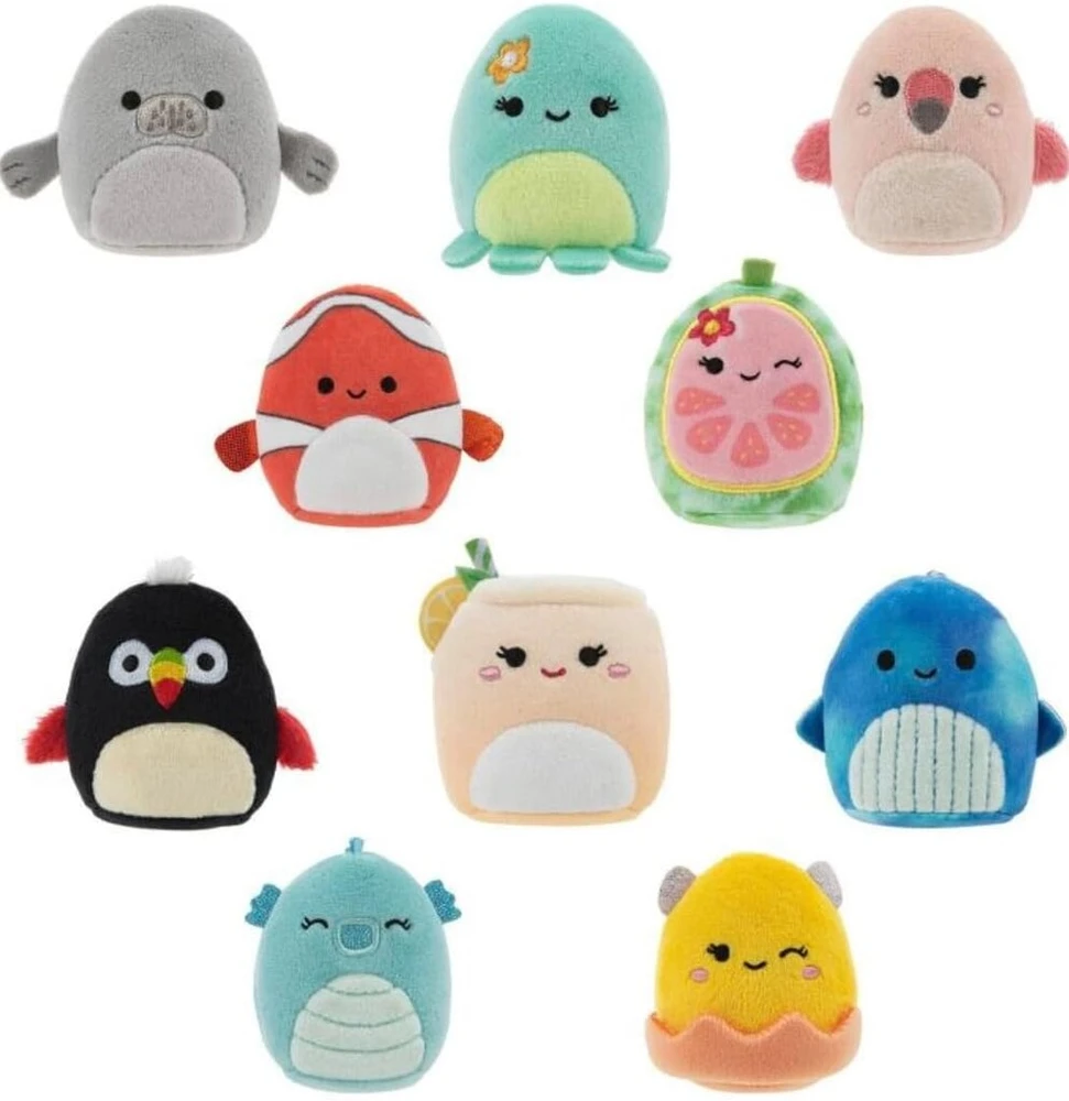 Jazwares Squishville Sqm0447 - 10 šventinių super minkštų mini Squishmallows 5 cm pliušinių figūrėlių rinkinys