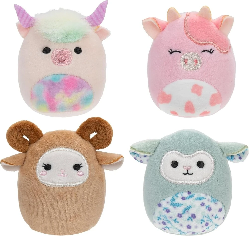 Jazwares Squishville Sqm0506 Barn Squad, itin minkšti mini Squishmallows, 5 cm pliušiniai žaislai, 4 vnt.