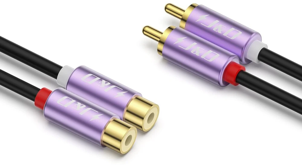 J&d Rca prailginimo laidas, 2rca M/f, 1.8m, violetinis