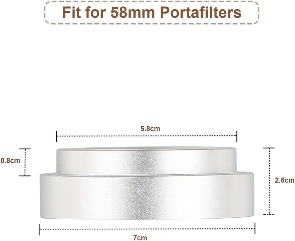 Jenniehome kavos dozavimo žiedas 58 mm espresso dozavimo žiedas aliuminio kavos dozavimo piltuvėlis portafilter kavos dozavimo žiedas suderinamas su rancilio silvia, bezzera bz10