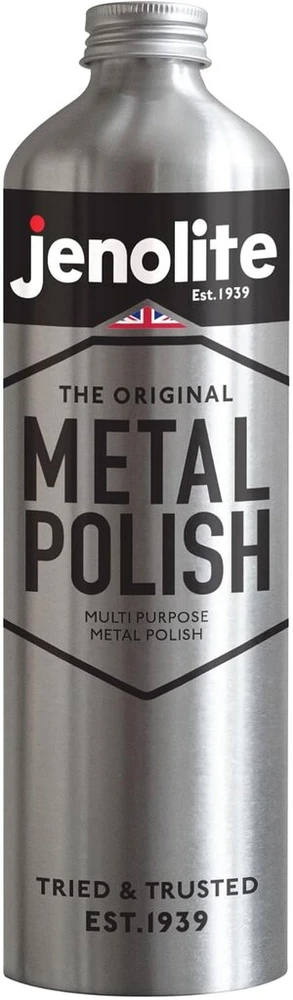 Jenolite - skystas metalo poliravimo skystis, universalus poliravimo skystis žalvariui, variui, chromui, nerūdijančiam plienui ir alavui valyti - talpa: 500 ml
