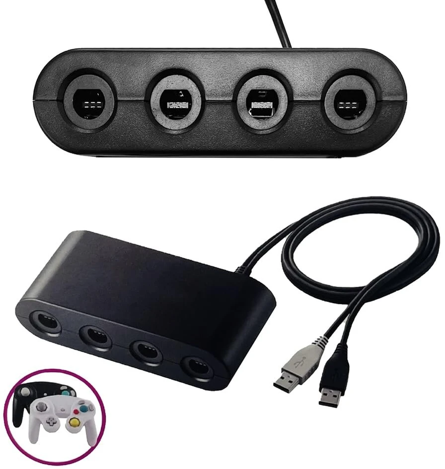 Jerilla Ngc valdiklio adapteris, skirtas Gamecube valdikliams, konverteris palaiko 4 Gc valdiklius, suderinamas su Nintendo Wii U/switch Konsole/pc