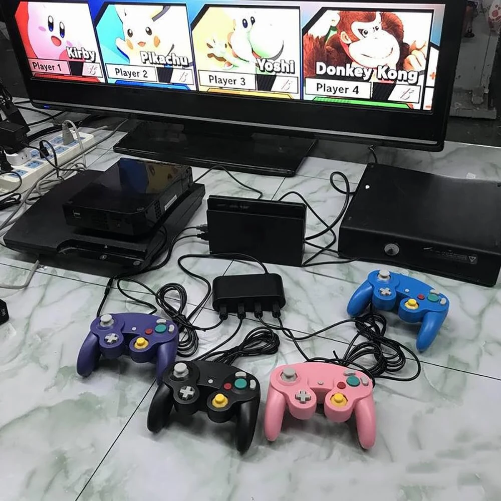 Jerilla Ngc valdiklio adapteris, skirtas Gamecube valdikliams, konverteris palaiko 4 Gc valdiklius, suderinamas su Nintendo Wii U/switch Konsole/pc