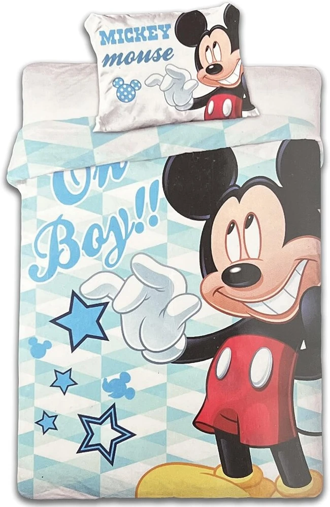 Jerry Fabrics Disney Mickey Mouse kūdikio reversible patalynės komplektas 100 x 135 cm 100% medvilnė (m05)
