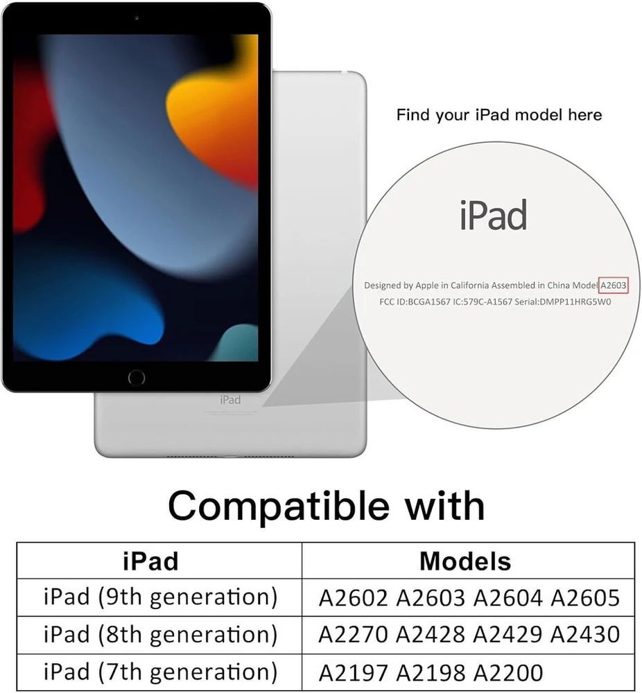 Jetech dėklas Ipad 10.2" (9/8/7 kartos) su pieštuko laikikliu, skaidrus