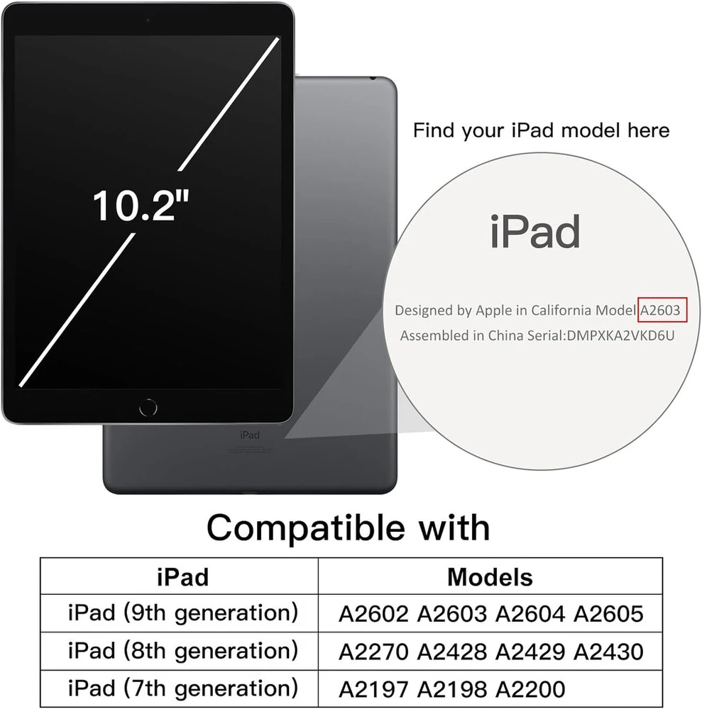 Jetech dėklas Ipad 10.2" su pieštuko laikikliu, automatinis miego/žadinimo režimas