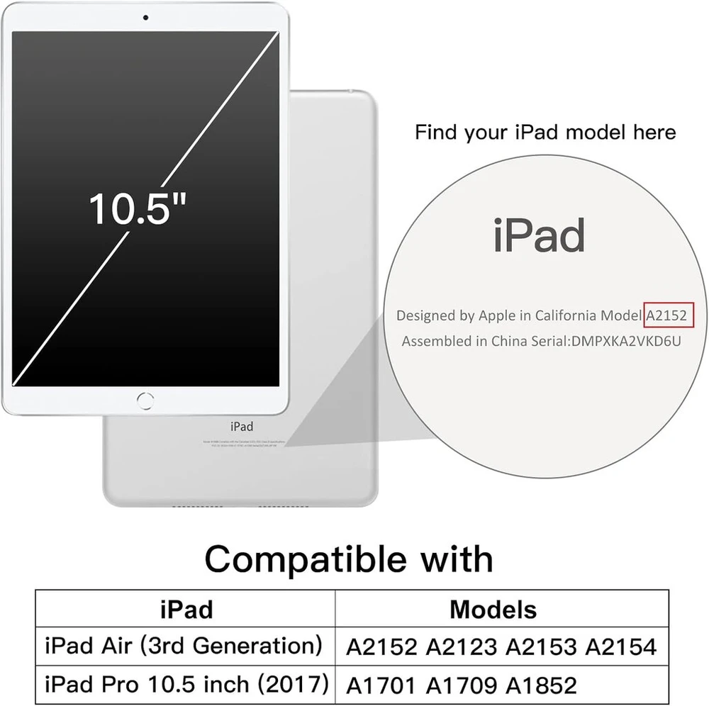 Jetech dėklas Ipad Air 3 / Pro 10.5 su pieštuko laikikliu, skaidrus