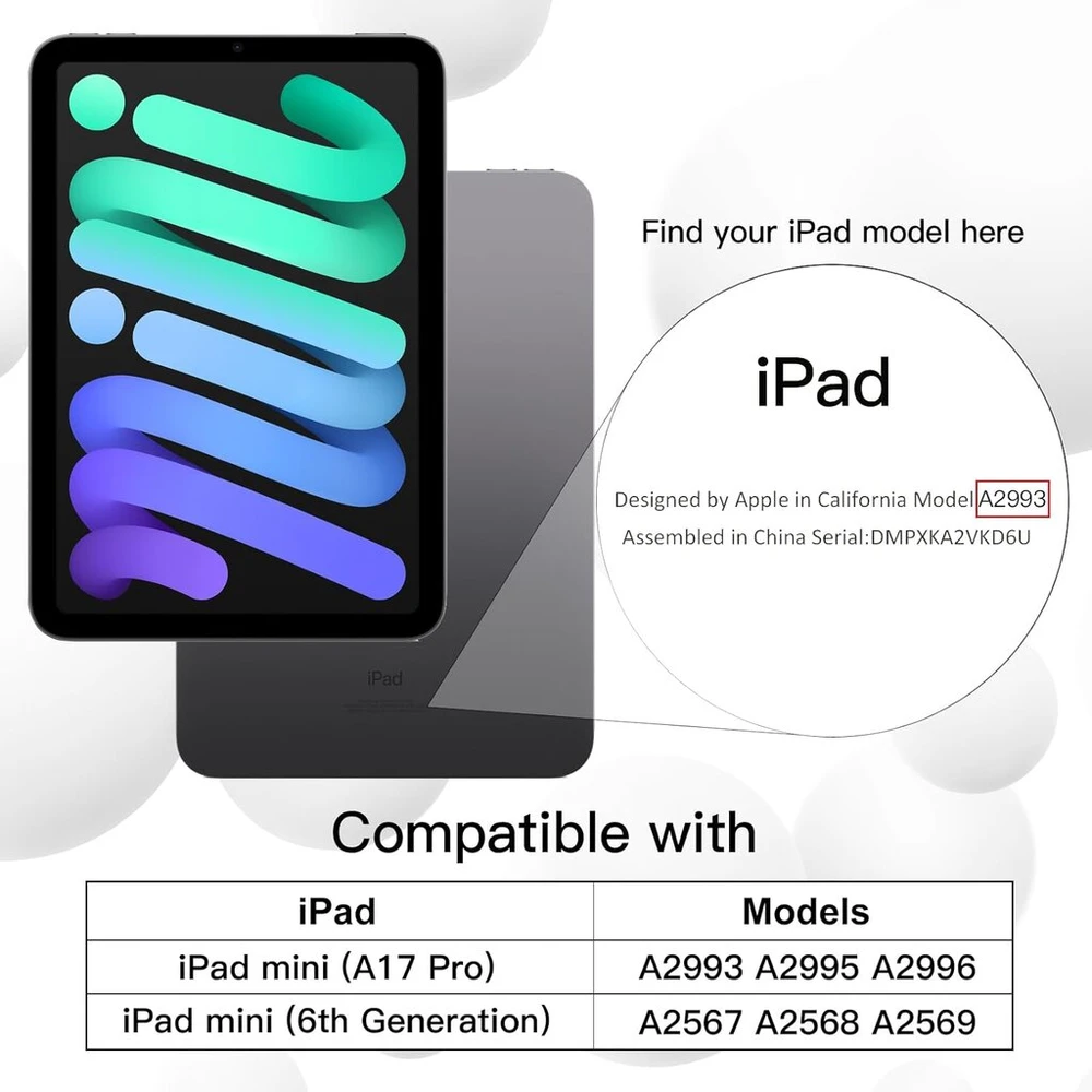 Jetech dėklas Ipad mini (7/6 kartos) su pieštuko laikikliu, plonas