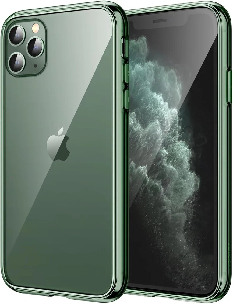 Jetech dėklas, skirtas iphone 11 pro max (2019) 6.5 colio, niekada negeltonuojantis telefono dėklas, apsauginis dėklas su nesibraižančiu skaidriu galiniu dangteliu (alpine žalias)
