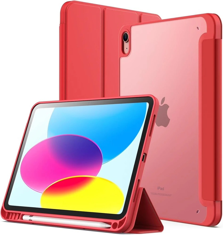 Jetech matinis dėklas, skirtas ipad (a16) 11-osios/10-osios kartos (2025/2022) su rašiklio laikikliu, matinis permatomas plonas stovas, planšetinio kompiuterio apsauginis dėklas (arbūzo spalvos)