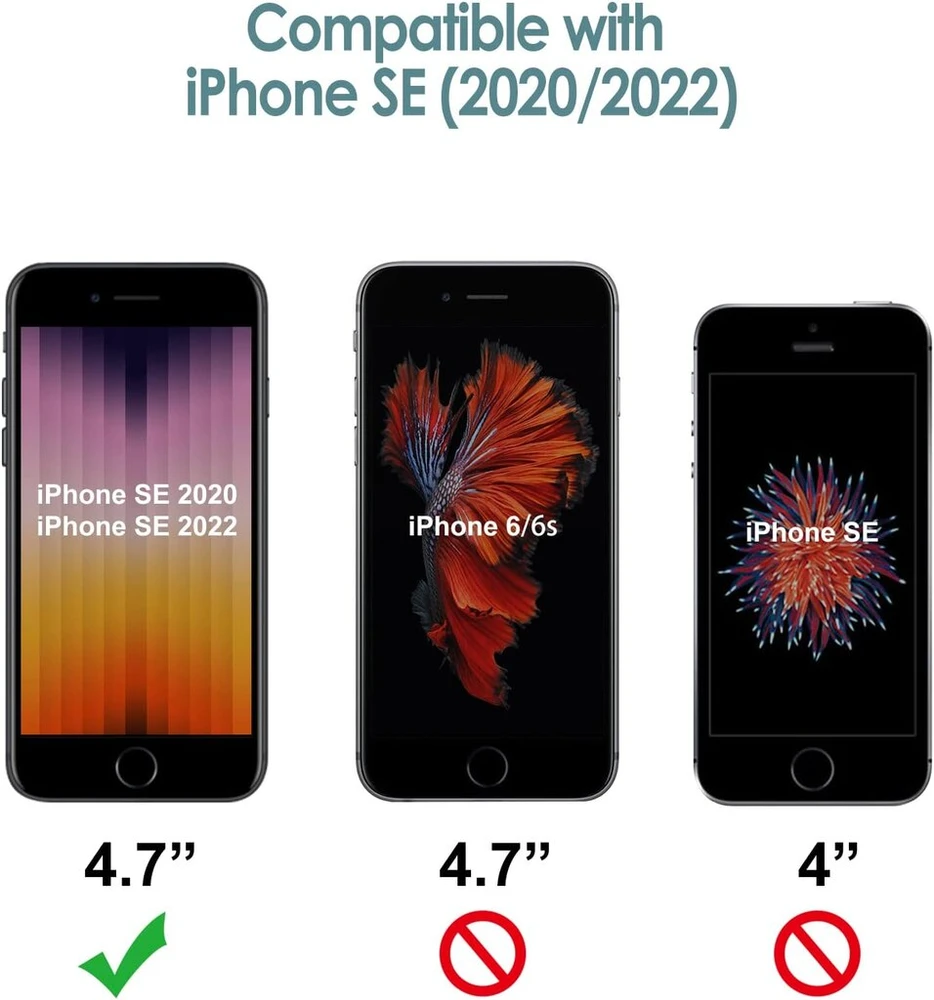 Jetech silikoninis dėklas, skirtas iphone se 2022/2020 (3-iosios/2-osios kartos), 4,7 colio, viso korpuso apsauga, minkštas telefono dėklas, atsparus smūgiams, su mikropluošto pamušalu (juodas)