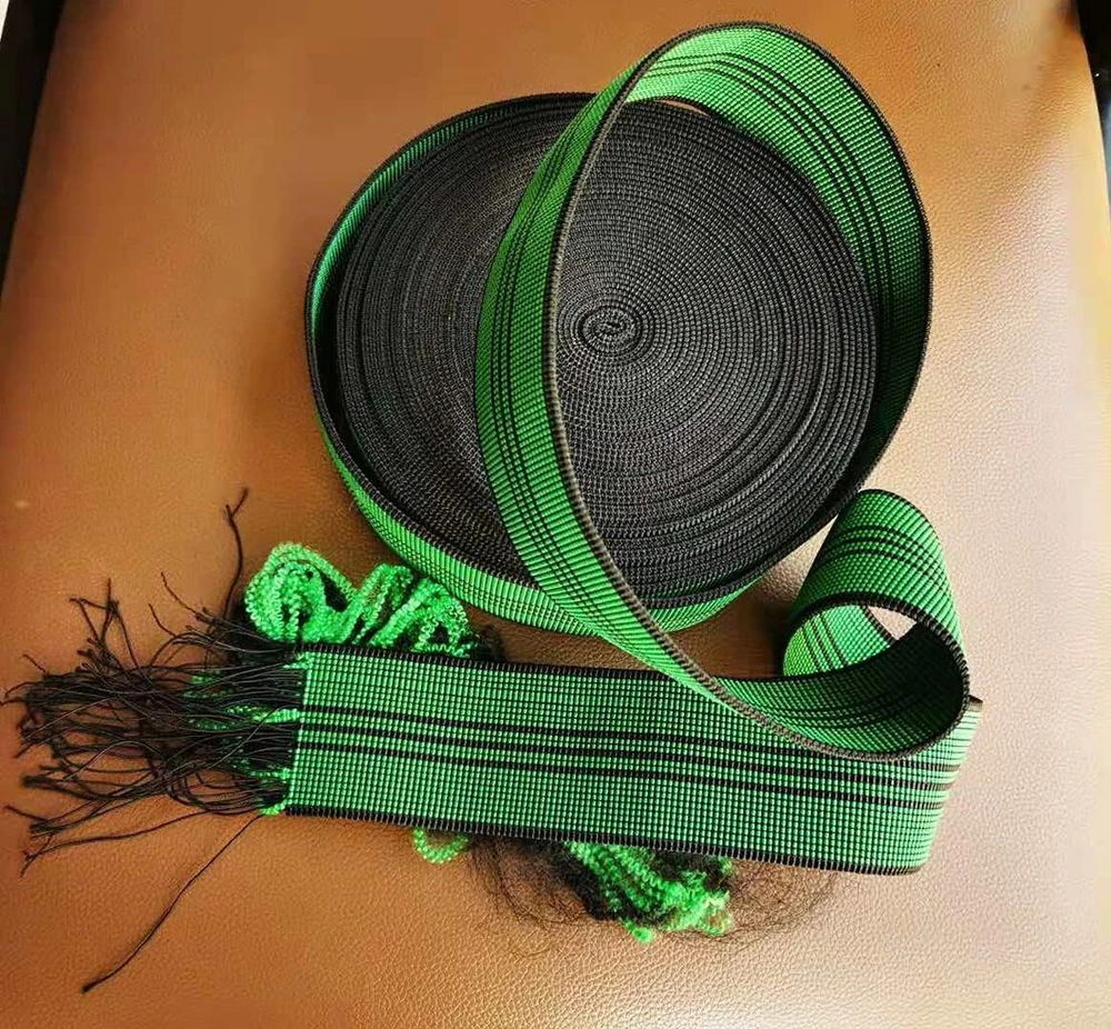 Jinruisi 25 metrų 5 cm elastinė juosta, "pasidaryk pats" paminkštinimas, pakaitalas sofai, kėdei ir kušetės sėdynės diržams, apmušalų diržas, baldai