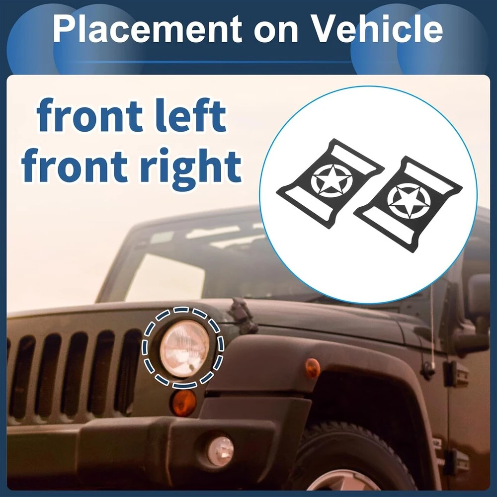 Jinsentgg Priekinių žibintų apdailos dangteliai Jeep Wrangler Jl 2018-2022