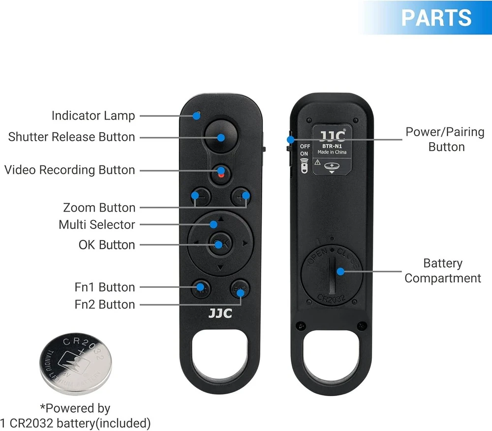Objektyvas Jjc Bluetooth nuotolinio valdymo pultas, skirtas Nikon Z5 Ii Z5 Z6 Ii Z7 Ii Z 30 Z f Z fc Z50 Coolpix P1000 P950 A1000 B600 kameroms, pakeičia Nikon Ml-l7 nuotolinio valdymo pultą
