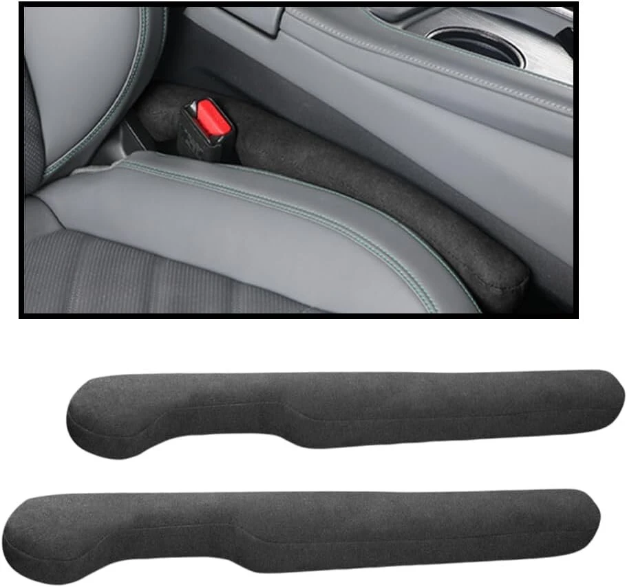 Jnnj 2 vnt. sėdynės tarpelio užpildas automobiliui, audinys sėdynės tarpelio užpildui, dirbtinės odos sėdynės tarpelio užpildas automobiliui, visureigiui, sunkvežimiui (juodas)