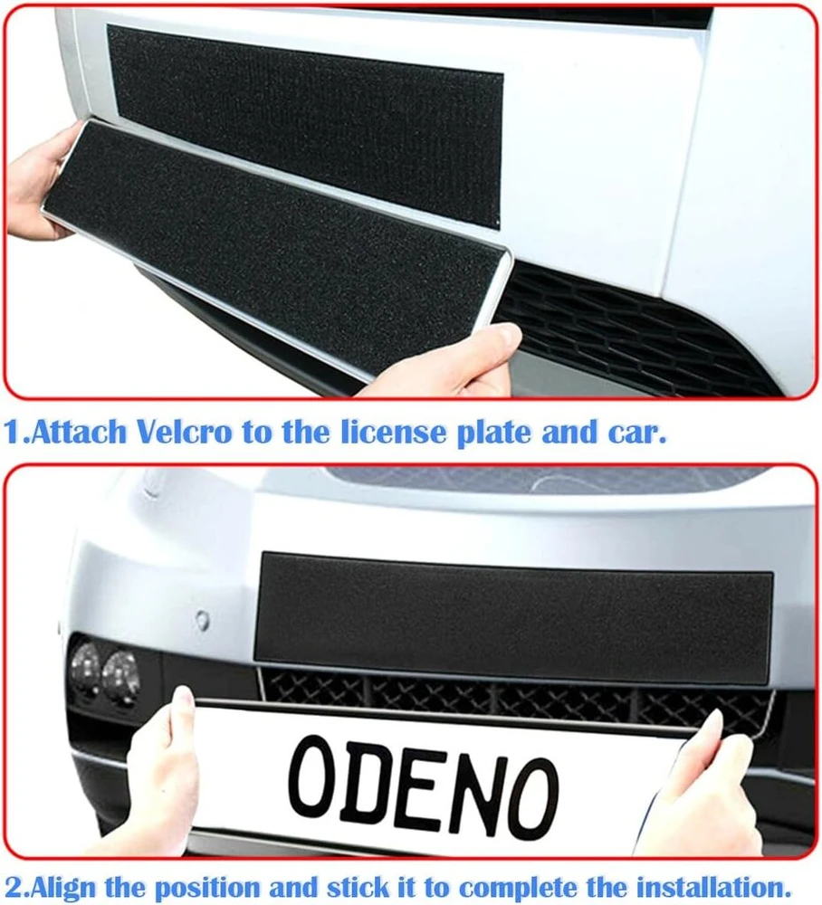 Jnnj 2 vnt. velcro numerio laikiklių rinkinys, berėmis, motociklo numerio laikiklis, berėmis, nematomas numerio laikiklis su velcro, numerio laikiklis bet kuriam automobiliui