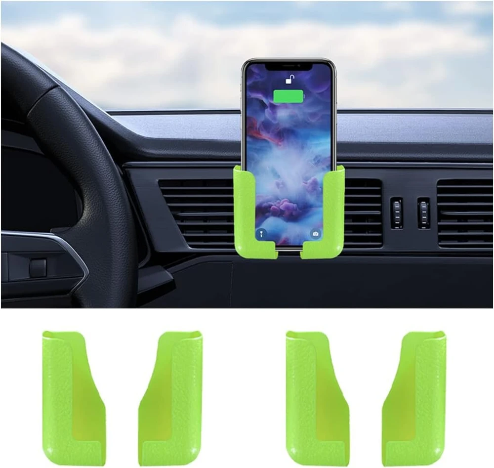 Jnnj 2 x lipnus mobiliojo telefono sieninis laikiklis, lipnus sieninis laikiklis, mobiliojo telefono įkroviklio laikiklis, automobilinis mobiliojo telefono laikiklis, suderinamas su visais mobiliaisiais telefonais (žalias)