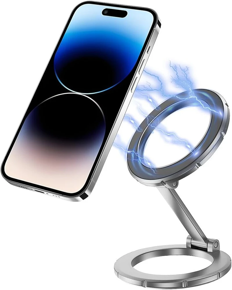 Jnnj magnetinis telefono laikiklis, dviejų galvučių automobilinis, 360° pasukamas magnetinis telefono laikiklis, sulankstomas telefono laikiklis, automobilinis, universalūs vidaus aksesuarai, dekoracija prietaisų skydeliui (sidabrinis)