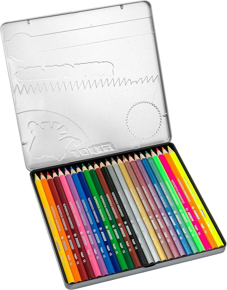 Jolly Supersticks Metallic spalvoti pieštukai, 24 vnt. metalinėje dėžutėje