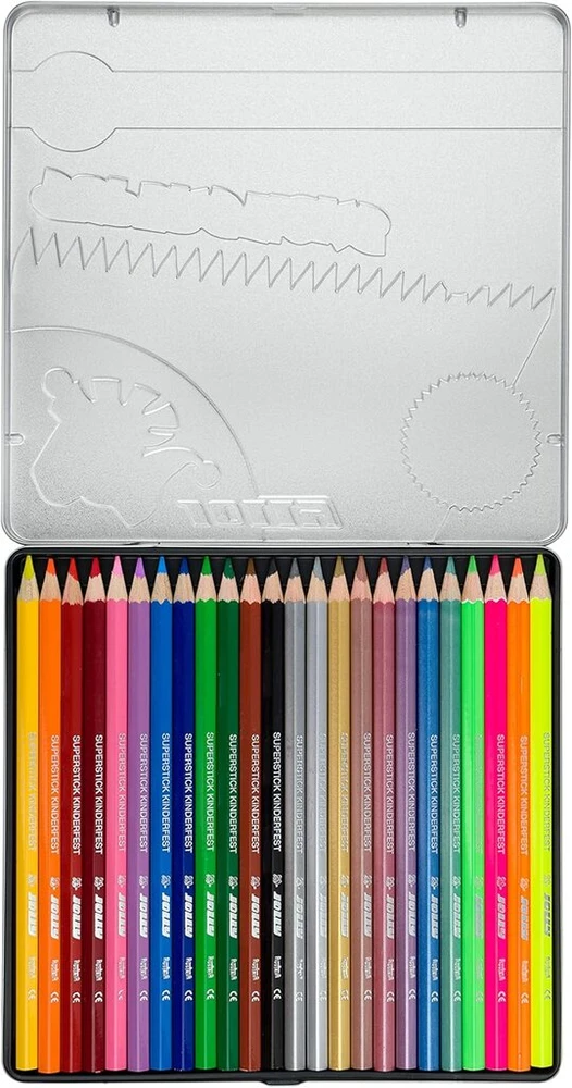 Jolly Supersticks Metallic spalvoti pieštukai, 24 vnt. metalinėje dėžutėje