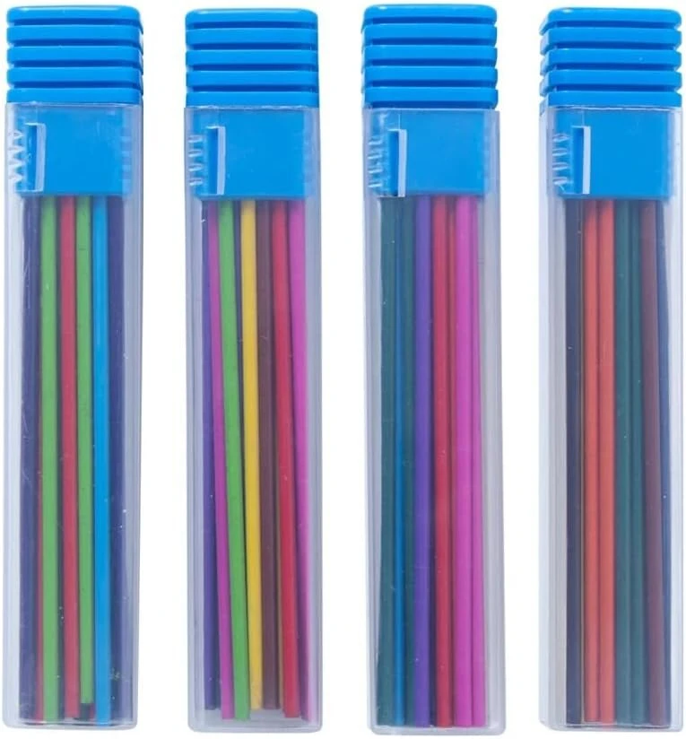 Jompens 4 dėžučių 2.0mm spalvoti mechaniniai pieštukų šerdelės papildymai studentams, menui, piešimui, dizainui, automatiniai pieštukų šerdelės, skirtos biuro mokyklinėms prekėms
