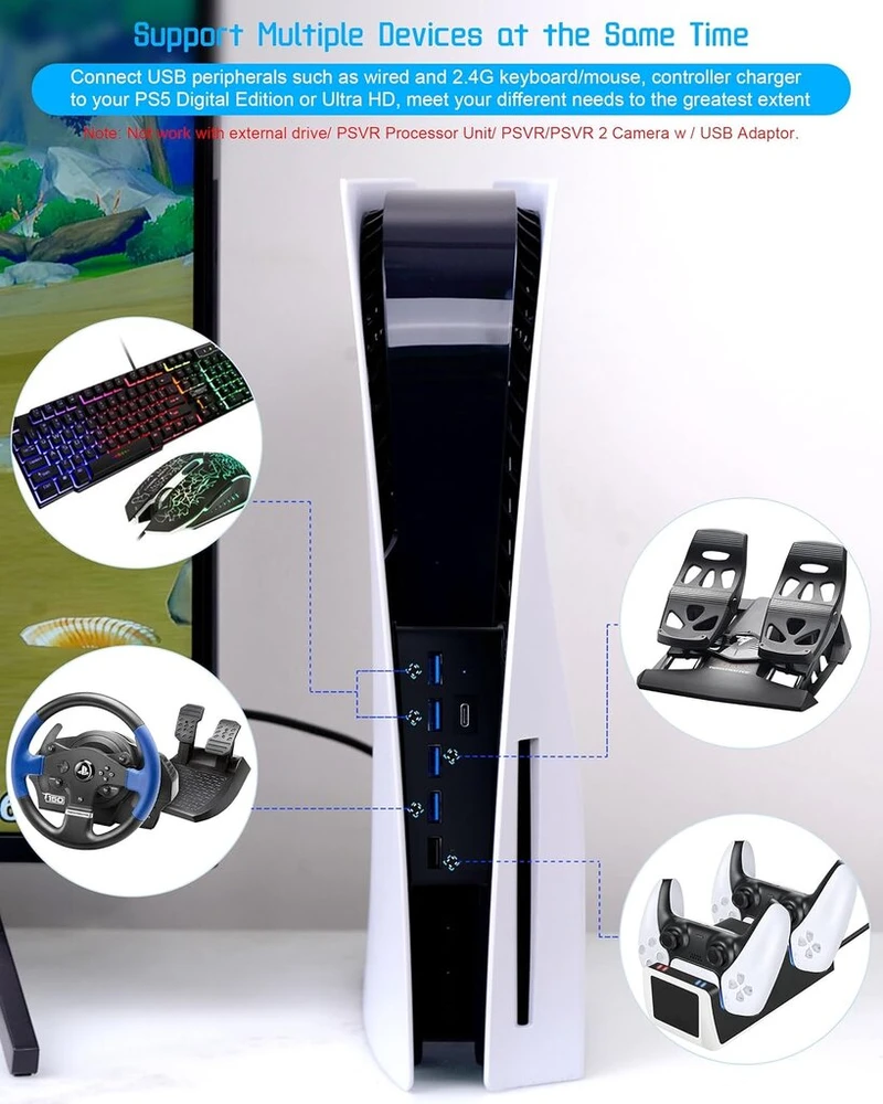 Joso Usb šakotuvas 6 prievadų Ps5 konsolei