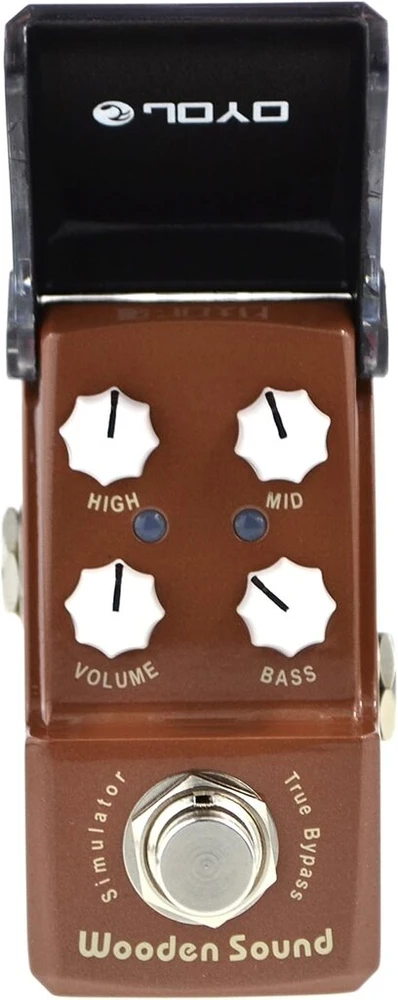 Joyo jf-323 wooden acoustic simulator mini gitaros efektų pedalas ironman ruda