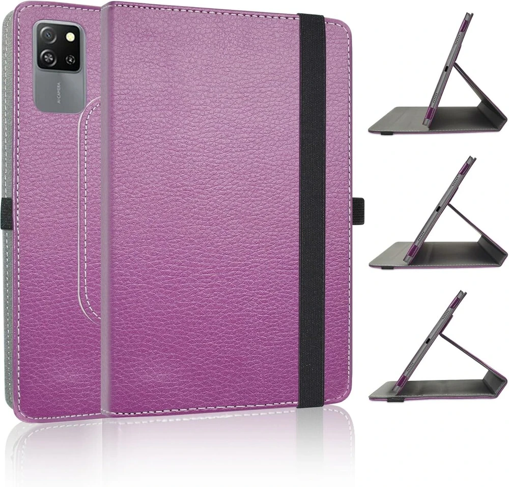 Jrtal dėklas, suderinamas su Blackview Tab 60 Wifi, Blackview Tab 60 Pro, 360° besisukantis dėklas iš dirbtinės odos, skirtas Blackview Tab 60 Wifi/tab 60 Pro 10.1 colių planšetiniam kompiuteriui - Violetinė