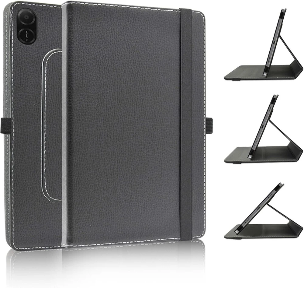 Jrtal dėklas, suderinamas su Honor Pad X8a, 360° besisukantis dėklas iš dirbtinės odos, skirtas Honor Pad X8a 11 colių planšetiniam kompiuteriui (netinka kitiems modeliams) - juodas