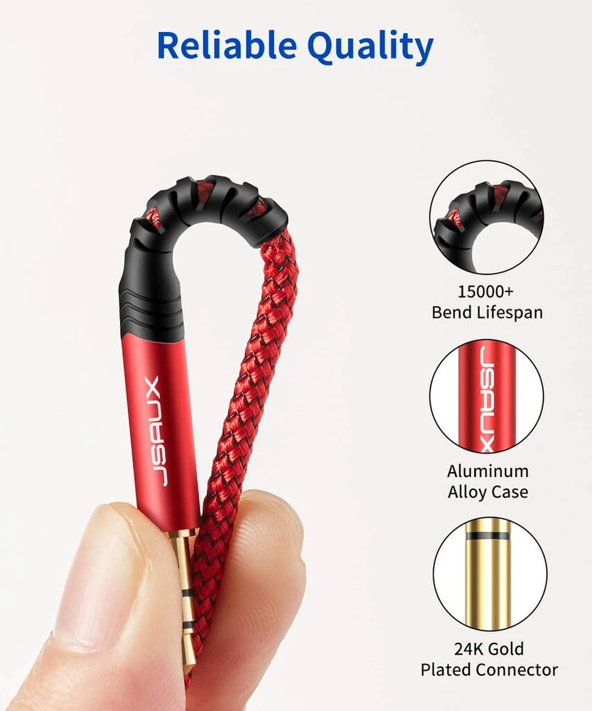 Jsaux 3.5mm į 6.35mm Stereo Garso Kabelis, 1.2m, Nailoninis Pynimas