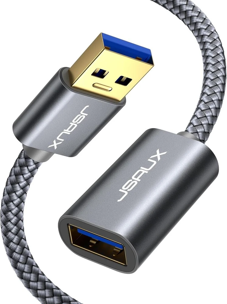 Jsaux usb 3.0 ilginimo laidas, 2 m, usb a male į a female nailono ilginimo laidas, 5 gbps, itin greitas su auksu dengtais kontaktais, skirtas kortelių skaitytuvui, klaviatūrai, spausdintuvui, skaitytuvui, kamerai ir kt.