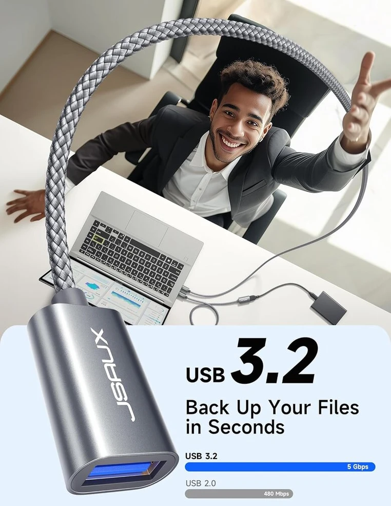 Jsaux usb 3.0 ilginimo laidas, 2 m, usb a male į a female nailono ilginimo laidas, 5 gbps, itin greitas su auksu dengtais kontaktais, skirtas kortelių skaitytuvui, klaviatūrai, spausdintuvui, skaitytuvui, kamerai ir kt.