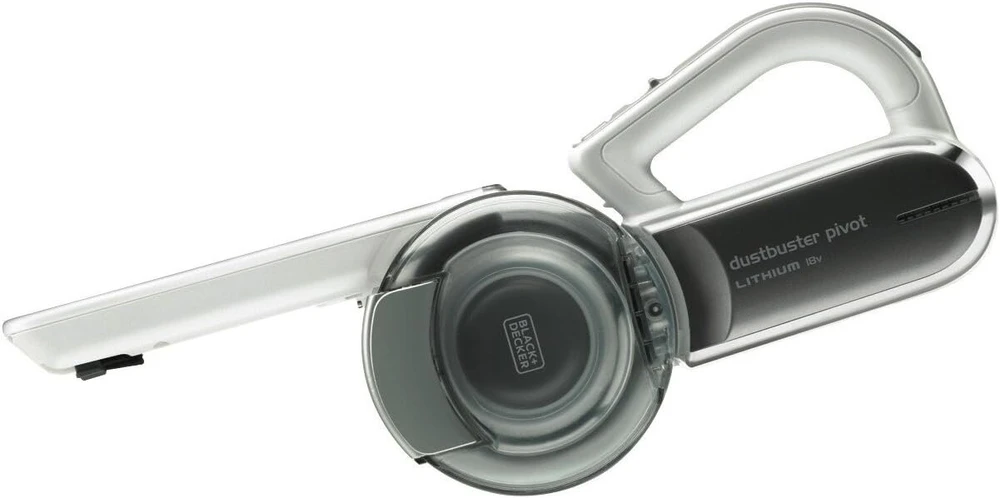 Juodas+decker 10.8v ličio jonų belaidis rankinis dulkių siurblys Dustbuster Pivot, 18 V