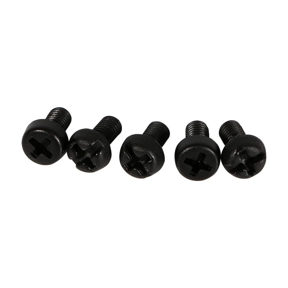 Juodų varžtų rinkinys, m3 6mm apvalūs nailoniniai varžtai medžiui, nailoninė varžto veržlė
