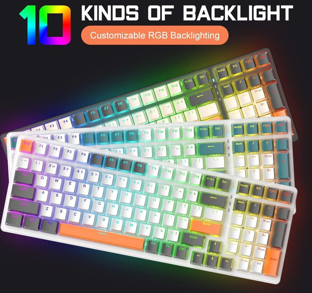 K3 Pro mechaninė klaviatūra, laidinė, itin kompaktiška mini 98 klavišų Rgb apšviesta Led Clicky optinė linijinė mėlyna jungtis + spiralinis Usb laidas Type-c į Usb-a, Tpu spyruoklinis laidas, nuimamas metalinis aviacinis