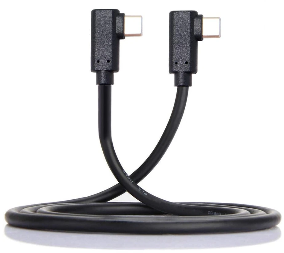 Kabelcc Usb-c Type C į Type C kabelis Gen2 10gbps 65w dvigubas 90 laipsnių kairės dešinės kampu Type 1m