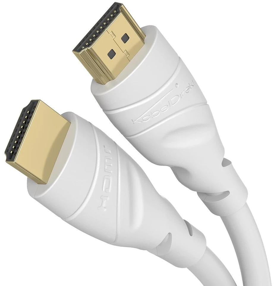 Kabeldirekt 8k/4k hdmi kabelis - 2 m - 8k@60hz (ypač varinis greitam ultra hd, 4k@120hz/8k@60hz - suderinamas su hdmi 2.0, didelis greitis su ethernet, blu-ray/ps5/XBOX series x/switch baltas)