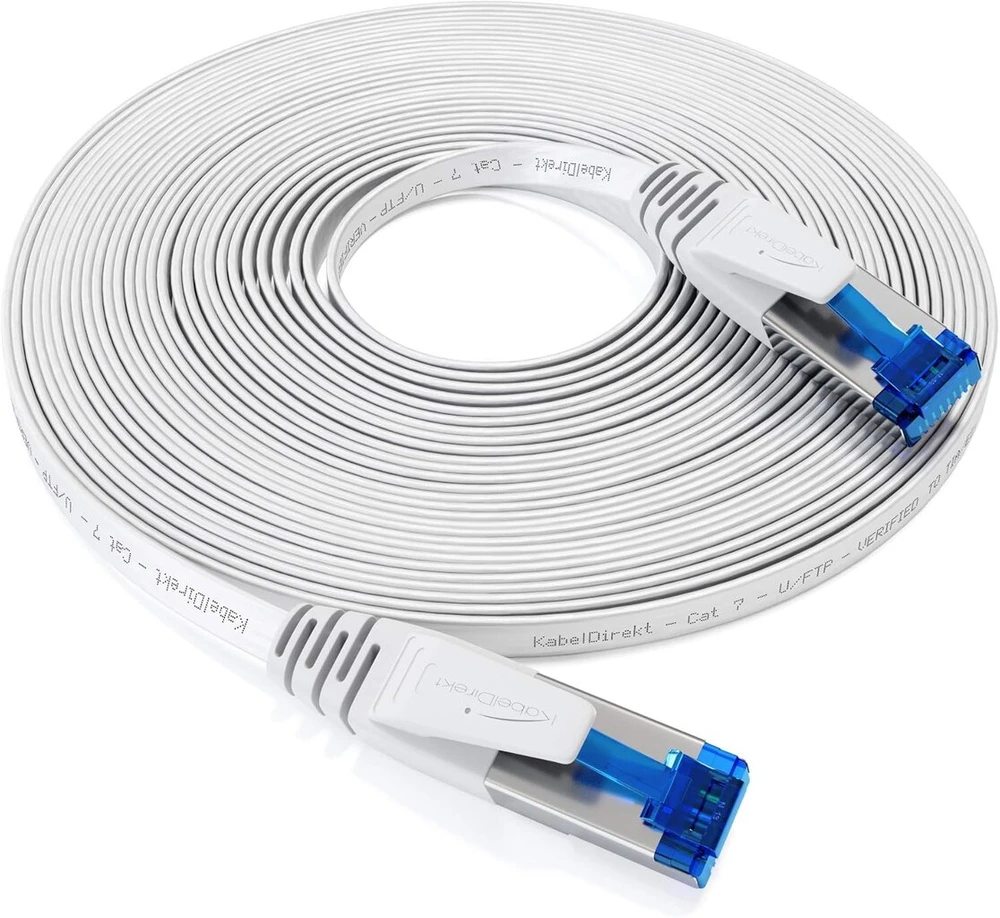 Kabeldirekt Cat 7 Ethernet kabelis, 5m, baltas, 10 Gbps