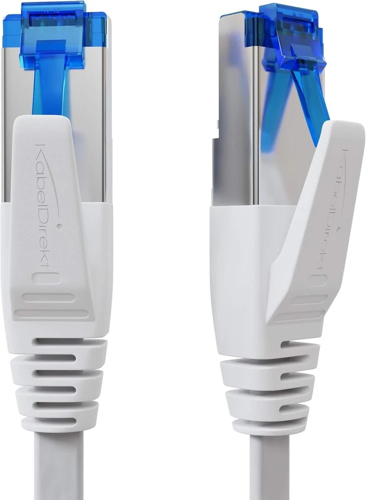 Kabeldirekt Cat 7 Ethernet kabelis, 5m, baltas, 10 Gbps