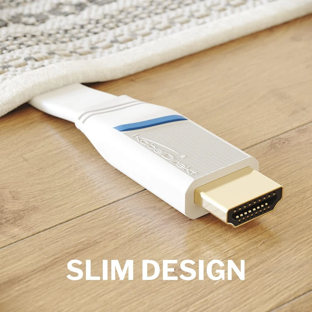 Kabeldirekt Plokščias Hdmi Kabelis - 1 m - Baltas