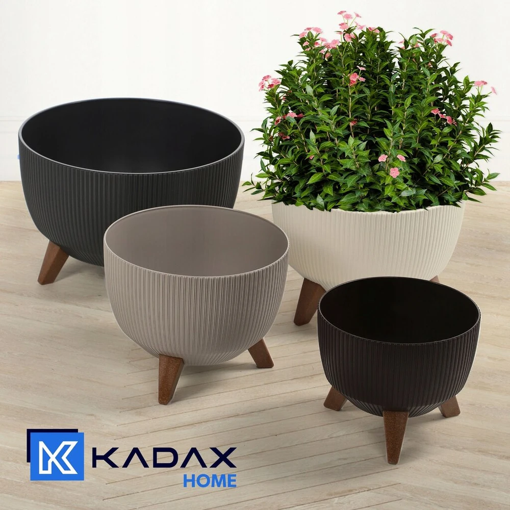 Kadax Gėlių vazonas ant kojelių, 40cm, kremas