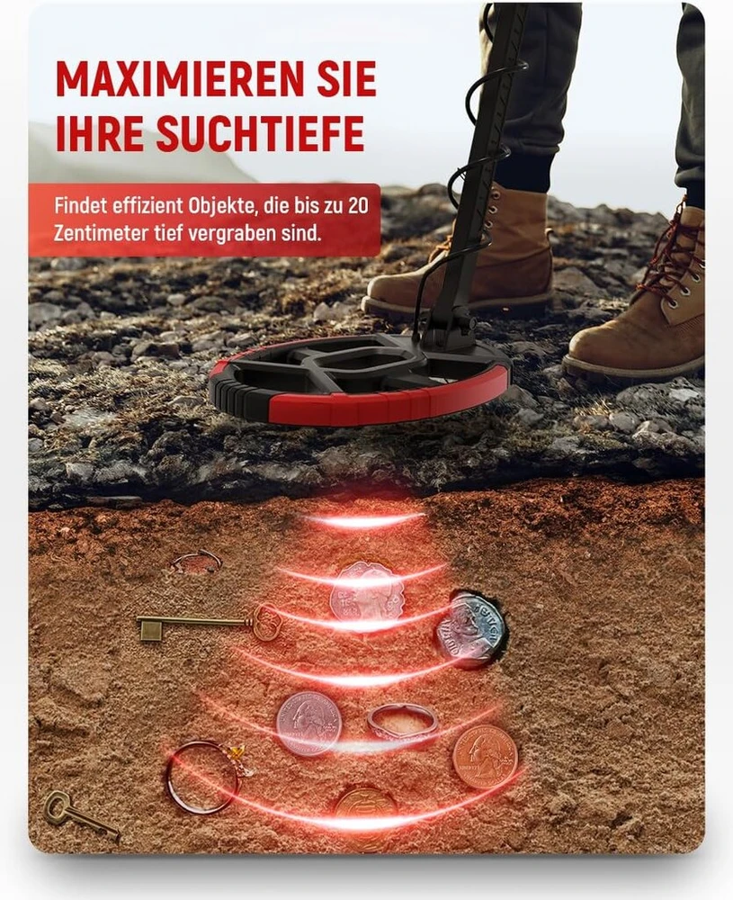 Kaiweets metalo detektorius, 2025 metų modelio metalo detektoriai su spalvotu rodyklės ekranu, sulankstomas metalo detektorius suaugusiems ir vaikams, didelio tikslumo taško nustatymas su aukštųjų technologijų Dsp lustu