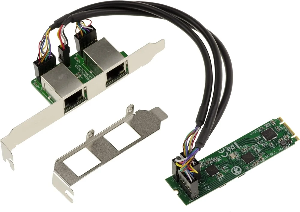 Kalea-informatique M2 M.2 Ngff Pcie B M Key Card 2 prievadai 2.5 Gigabit Rj45 Lan ethernet 10 100 1000 1g 2.5g Dual Chipset Realtek Rtl8125