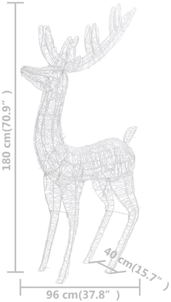 Kalėdinė dekoracija elnias, mėlyna, 180cm, akrilas, 250LED, XXL