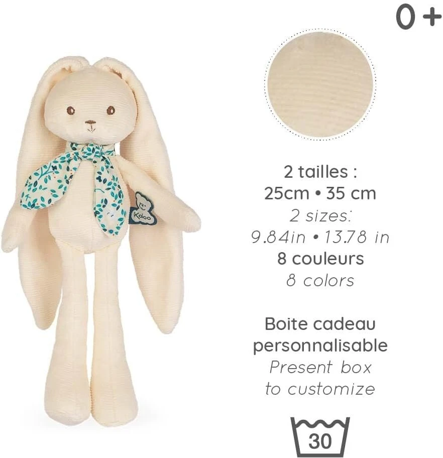 Kaloo - Lapinoo - Pantin Lapin - kūdikio pliušinis žaislas iš trikotažo ir mezginio - 25 cm - kreminės spalvos - labai minkšta medžiaga - dovanų dėžutė - nuo gimimo, K969942