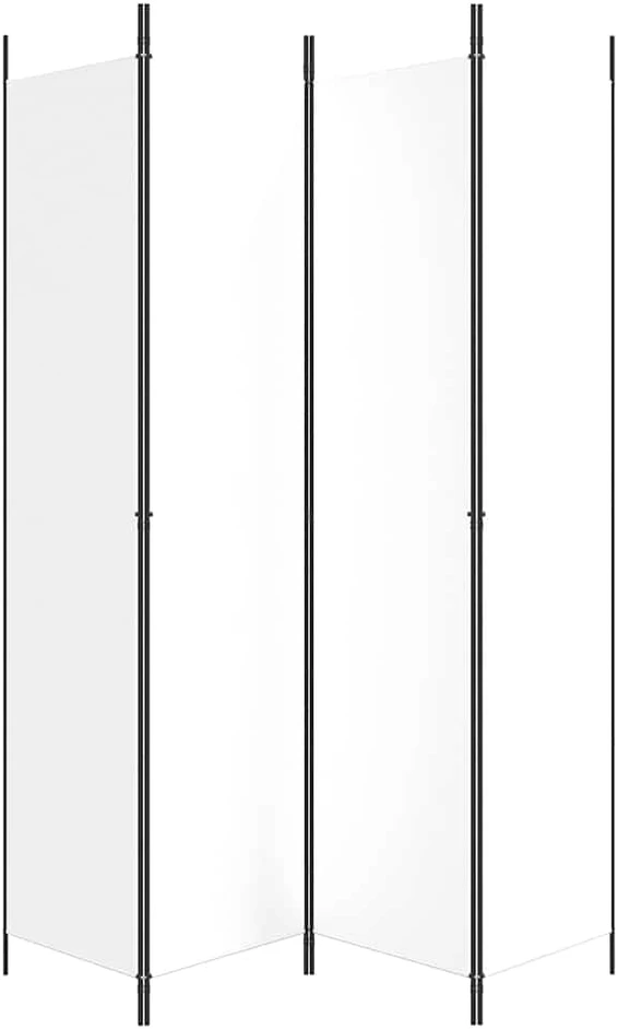 Kambario pertvara, 4 dalių, baltos spalvos, 200x220cm, audinys
