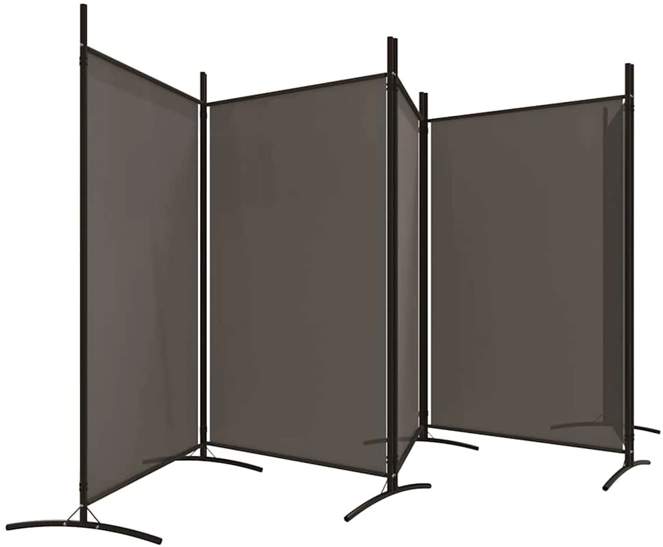 Kambario pertvara, 5 dalių, antracito, 433x180cm, audinys