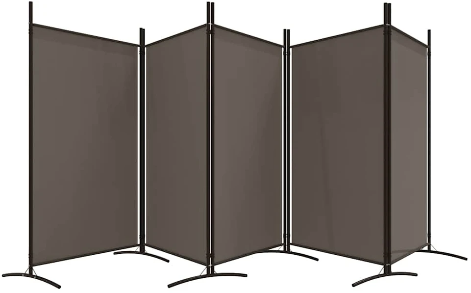 Kambario pertvara, 5 dalių, antracito, 433x180cm, audinys